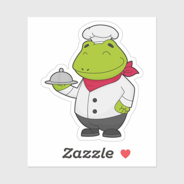 Frog as Cook with Platter Sticker (Sheet)