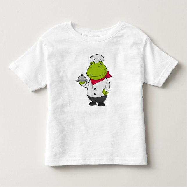 Frog as Cook with Platter Toddler T-shirt (Front)