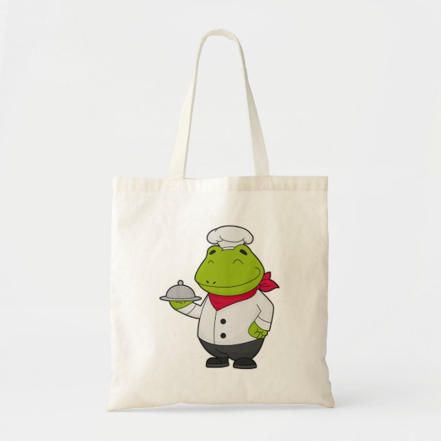 Frog as Cook with Platter Tote Bag (Front)