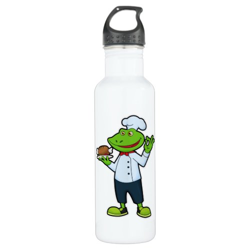 Frog as Cook with Serving plate  Chicken Stainless Steel Water Bottle