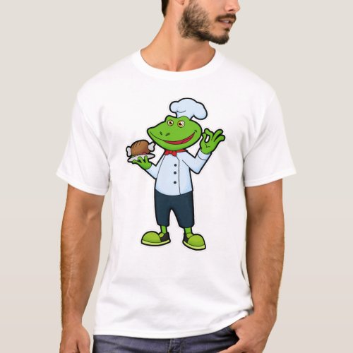 Frog as Cook with Serving plate  Chicken T_Shirt