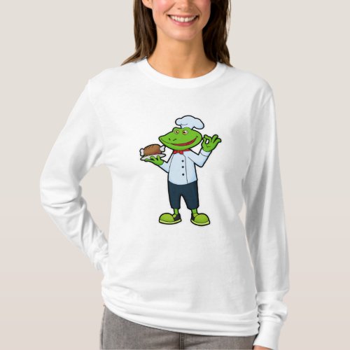 Frog as Cook with Serving plate  Chicken T_Shirt