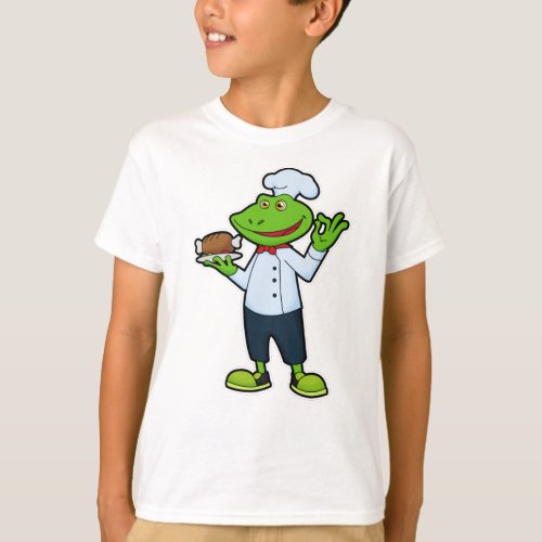 Frog as Cook with Serving plate  Chicken T_Shirt