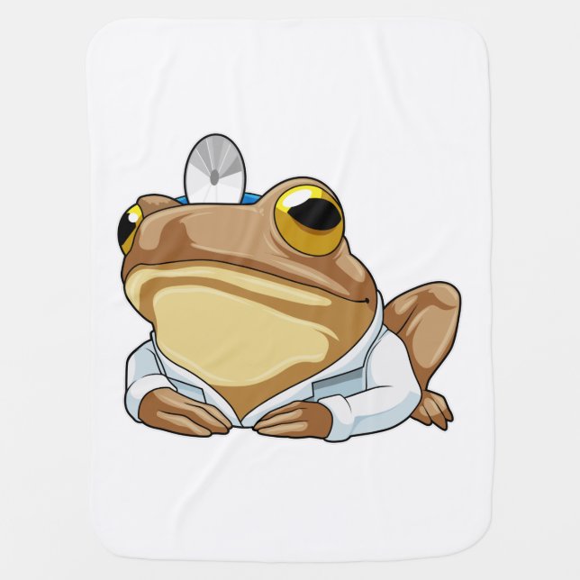 Frog as Doctor with Doctor's coat Baby Blanket (Front)
