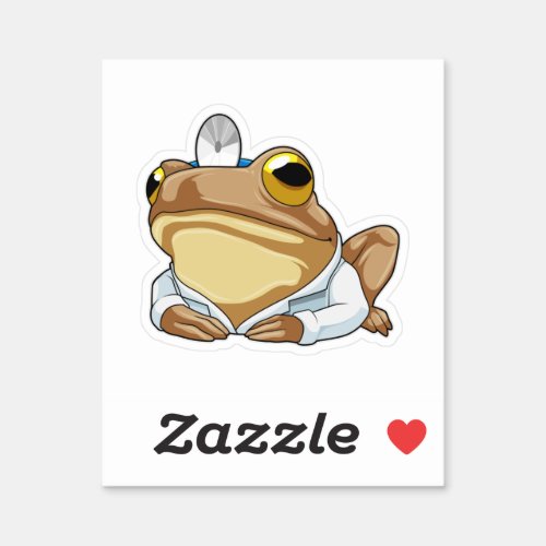 Frog as Doctor with Doctors coat Sticker