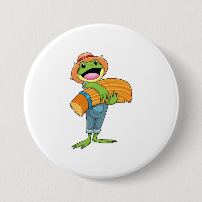 Frog as Farmer with Straw Button (Front)