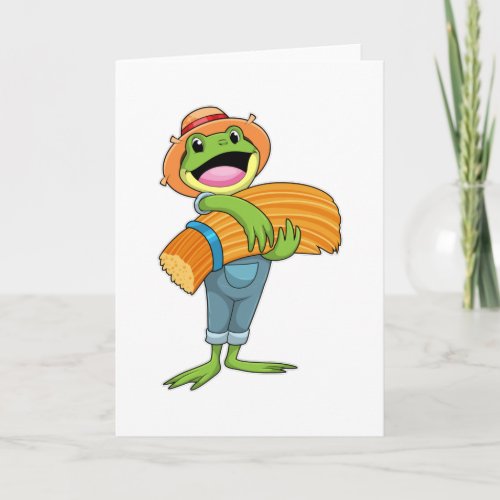 Frog as Farmer with Straw Card