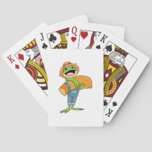 Frog as Farmer with Straw Poker Cards