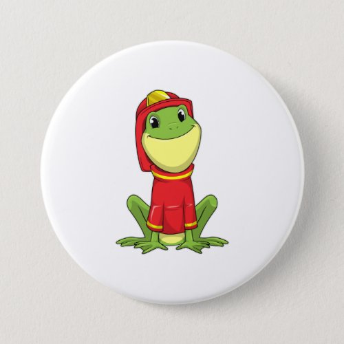 Frog as Firefighter with Helmet Button