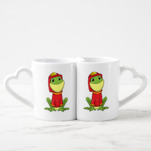 Frog as Firefighter with Helmet Coffee Mug Set