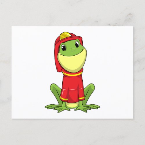 Frog as Firefighter with Helmet Postcard