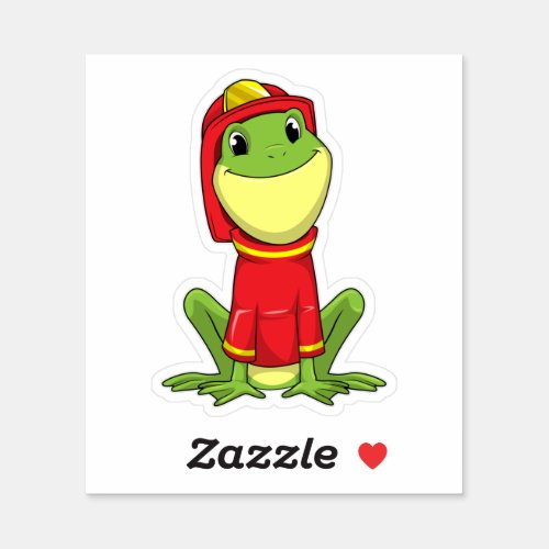 Frog as Firefighter with Helmet Sticker