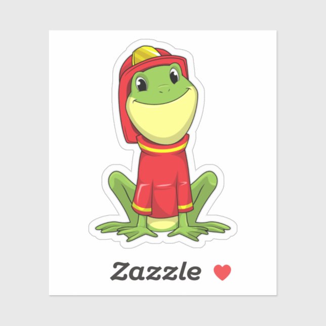 Frog as Firefighter with Helmet Sticker (Sheet)