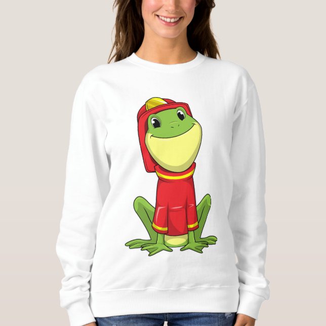 Frog as Firefighter with Helmet Sweatshirt (Front)