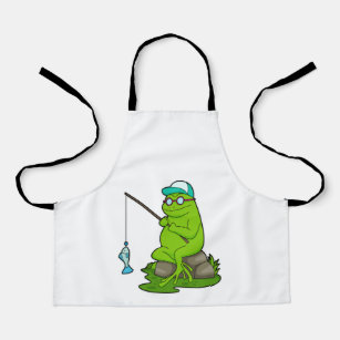 Frog as Fisher with Fishing rod & Fish Apron