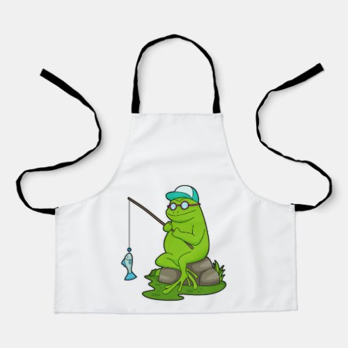 Frog as Fisher with Fishing rod  Fish Apron