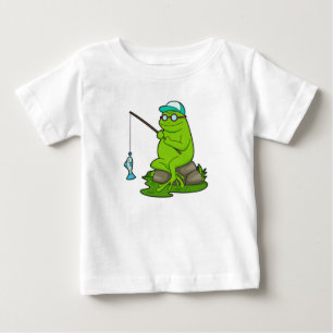 Frog as Fisher with Fishing rod & Fish Baby T-Shirt