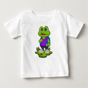 Frog as Hiker with Backpack Baby T-Shirt