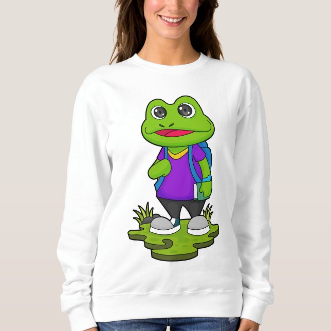Frog as Hiker with Backpack Sweatshirt (Front)