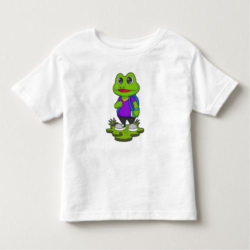 Frog as Hiker with Backpack Toddler T_shirt