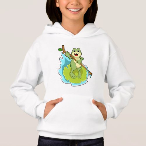 Frog as Hiker with Stick Hoodie