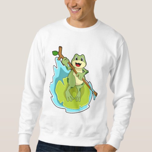 Frog as Hiker with Stick Sweatshirt