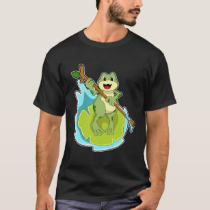 Frog as Hiker with Stick T-Shirt