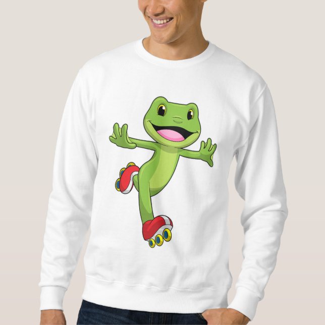 Frog as Inline skater with Roller skates Sweatshirt (Front)