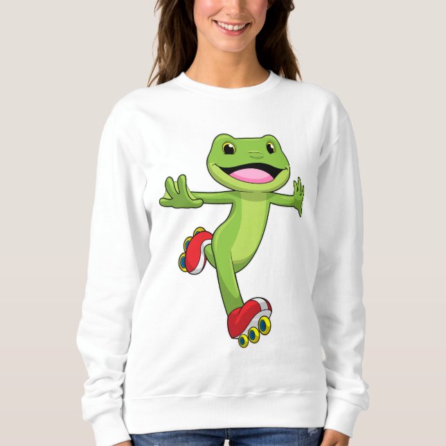 Frog as Inline skater with Roller skates Sweatshirt (Front)