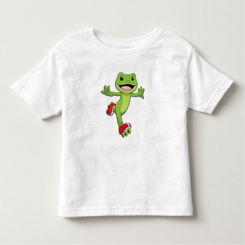 Frog as Inline skater with Roller skates Toddler T_shirt