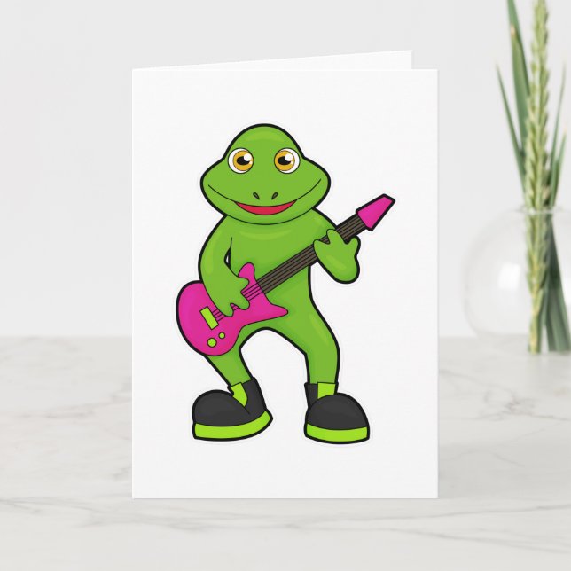 Frog as Musician with Guitar Card (Front)