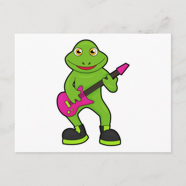 Frog as Musician with Guitar Postcard (Front)