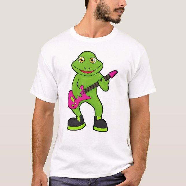 Frog as Musician with Guitar T-Shirt (Front)