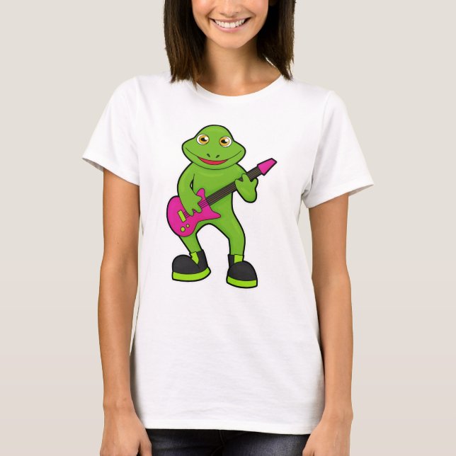 Frog as Musician with Guitar T-Shirt (Front)