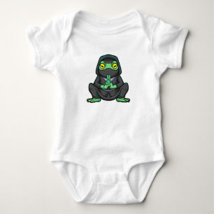 Frog as Ninja in black Baby Bodysuit