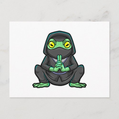 Frog as Ninja in black Postcard