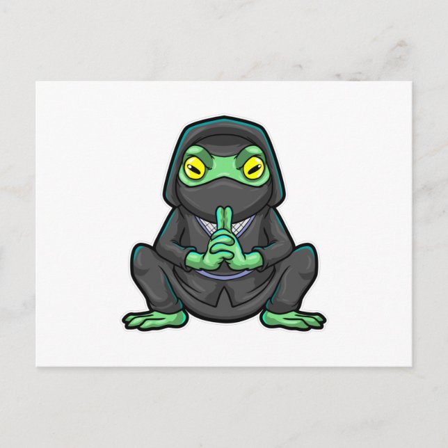 Frog as Ninja in black Postcard (Front)