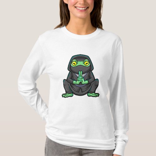 Frog as Ninja in black T_Shirt