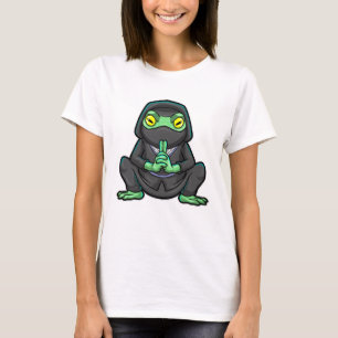 Frog as Ninja in black T-Shirt
