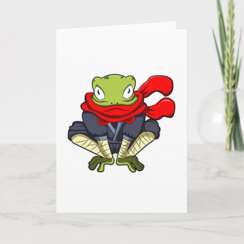 Frog as Ninja with Scarf Card