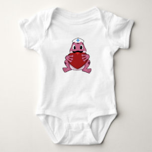 Frog as Nurse with Heart Baby Bodysuit