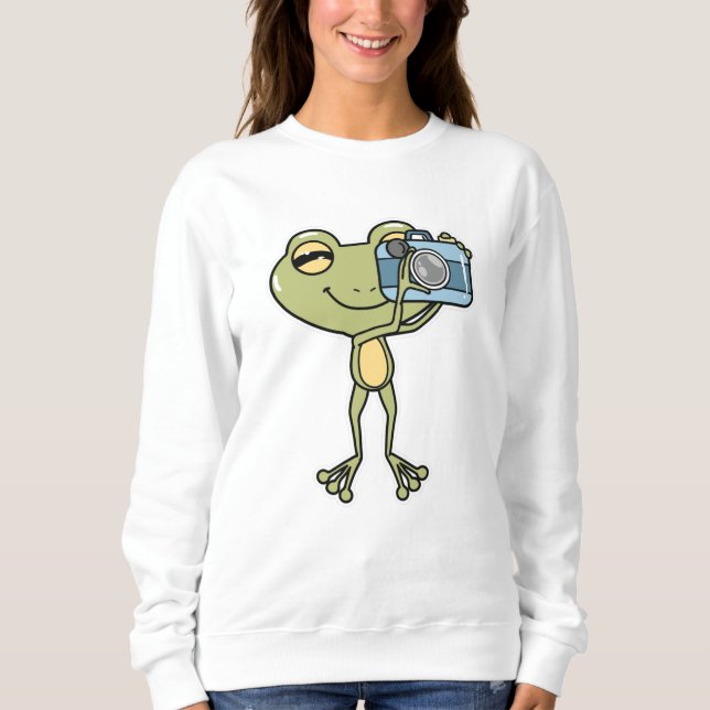 Frog as Photographer with Camera Sweatshirt (Front)