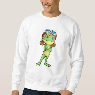 Frog as Pilot with Hat & Glasses Sweatshirt