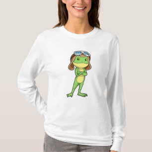 Frog as Pilot with Hat & Glasses T-Shirt