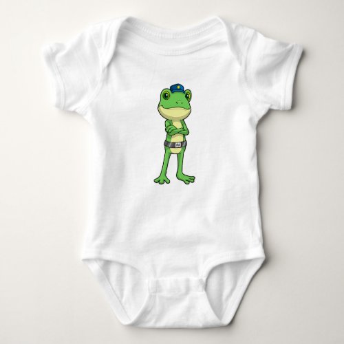 Frog as Police officer with Police hat Baby Bodysuit