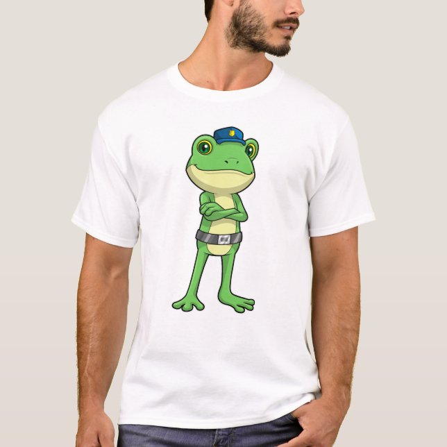 Frog as Police officer with Police hat T-Shirt (Front)