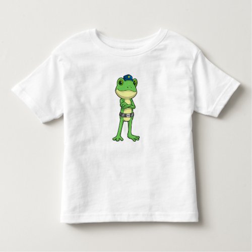 Frog as Police officer with Police hat Toddler T_shirt