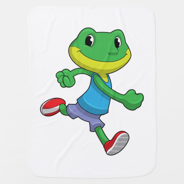 Frog as Runner at Running Baby Blanket (Front)