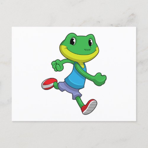 Frog as Runner at Running Postcard
