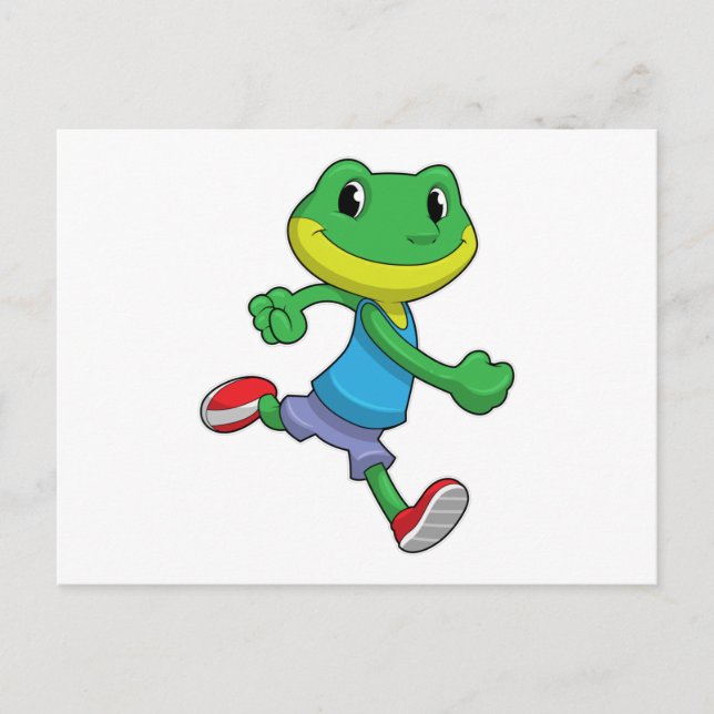 Frog as Runner at Running Postcard (Front)
